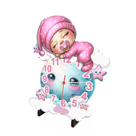 Reloj de Pared Kids Rosa y Azul 28.6x36.4cm Irregular Analogo de Baterias - RELOJES | Bylmo