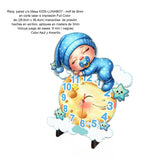 Reloj de Pared Kids Luna Boy Azul y Amarillo 28.6x36.4cm Irregular Analogo de Baterias - RELOJES | Bylmo