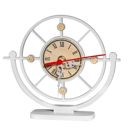 Reloj de Mesa Indigo Blanco 20x20cm Circular Analogo de Baterias - RELOJES | Bylmo