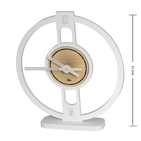 Reloj de Mesa Orion Blanco 20x20cm Circular Analogo de Baterias - RELOJES | Bylmo