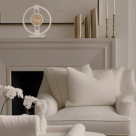 Set X 2 Relojes de Mesa Orion Blanco 20x20cm Circular Analogo de Baterias - RELOJES | Bylmo