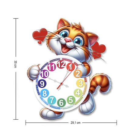 Reloj de Mesa Kids Blanco y Naranja 35x29cm Irregular Analogo de Baterias - RELOJES | Bylmo