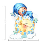 Reloj de Pared Kids Azul y Amarillo 28.6x36.4cm Irregular Analogo de Baterias - RELOJES | Bylmo