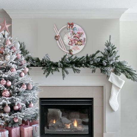 Reloj de Pared Reno Rojo y Blanco 34x30cm Circular Analogo de Baterias - RELOJES | Bylmo