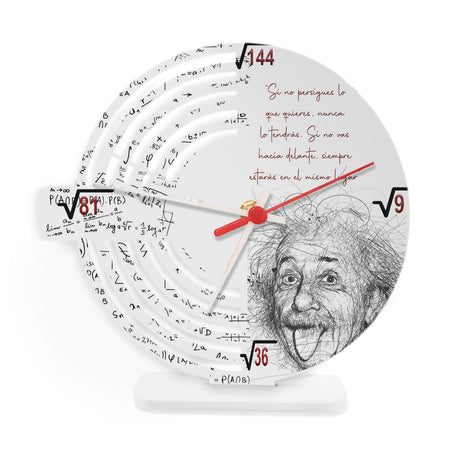 Reloj de Mesa Esco Albert Blanco 21x21cm Circular Analogo de Baterias - RELOJES | Bylmo