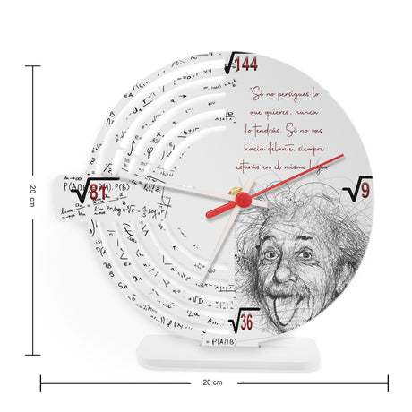 Reloj de Mesa Esco Albert Blanco 21x21cm Circular Analogo de Baterias - RELOJES | Bylmo