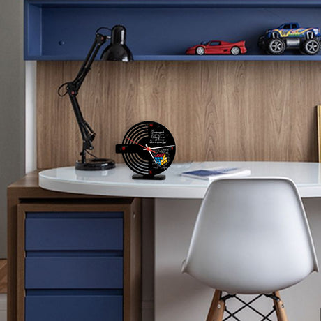 Reloj de Mesa Esco Rubik Negro 21x21cm Circular Analogo de Baterias - RELOJES | Bylmo