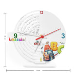 Reloj de Mesa Esco ABC Blanco 21x21cm Circular Analogo de Baterias - RELOJES | Bylmo