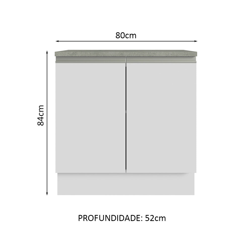 Mueble para Lavamanos Blanco 80x84cm Individual sin Lavamanos y sin Cajones - MUEBLES PARA LAVAMANOS | Bylmo