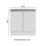 Mueble para Lavamanos Blanco 80x84cm Individual sin Lavamanos y sin Cajones - MUEBLES PARA LAVAMANOS | Bylmo