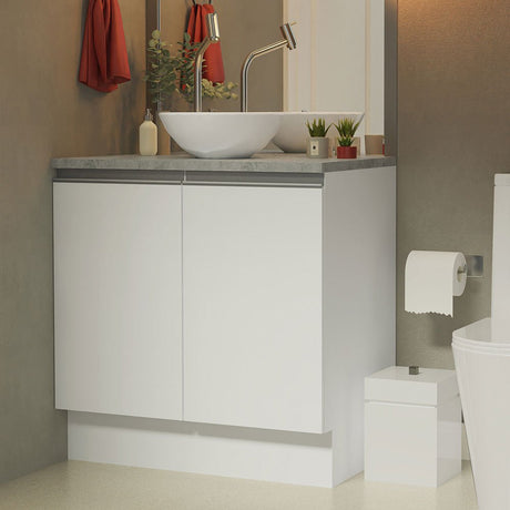 Mueble para Lavamanos Blanco 80x84cm Individual sin Lavamanos y sin Cajones - MUEBLES PARA LAVAMANOS | Bylmo