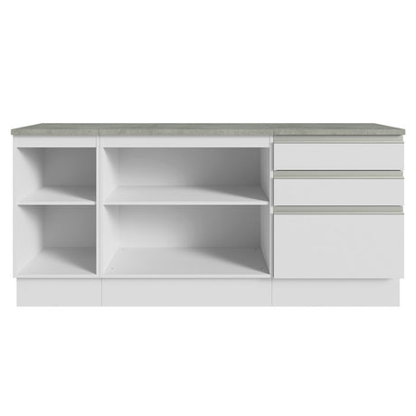 Mueble para Lavamanos Blanco 180x84cm Individual sin Lavamanos con Tres Cajones - MUEBLES PARA LAVAMANOS | Bylmo