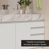 Mueble para Lavamanos Blanco 120x81cm Individual Sin Lavamanos con Patas y Tres Cajones - MUEBLES PARA LAVAMANOS | Bylmo