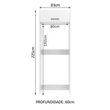 Mueble Auxiliar para Nevera Agata Blanco 83x225cm con Dos Compartimientos - BARRAS Y MUEBLES AUXILIARES | Bylmo