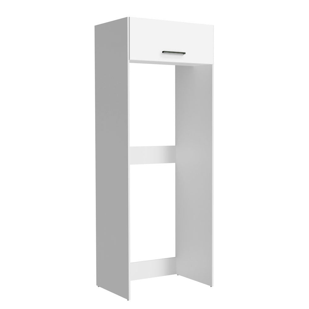 Mueble Auxiliar para Nevera Agata Blanco 83x225cm con Dos Compartimientos - BARRAS Y MUEBLES AUXILIARES | Bylmo