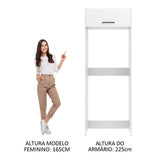 Mueble Auxiliar para Nevera Agata Blanco 83x225cm con Dos Compartimientos - BARRAS Y MUEBLES AUXILIARES | Bylmo