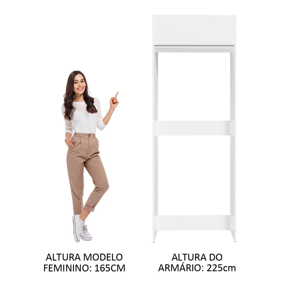 Mueble Auxiliar para Nevera Glamy Blanco 83x225cm con Dos Compartimientos - BARRAS Y MUEBLES AUXILIARES | Bylmo