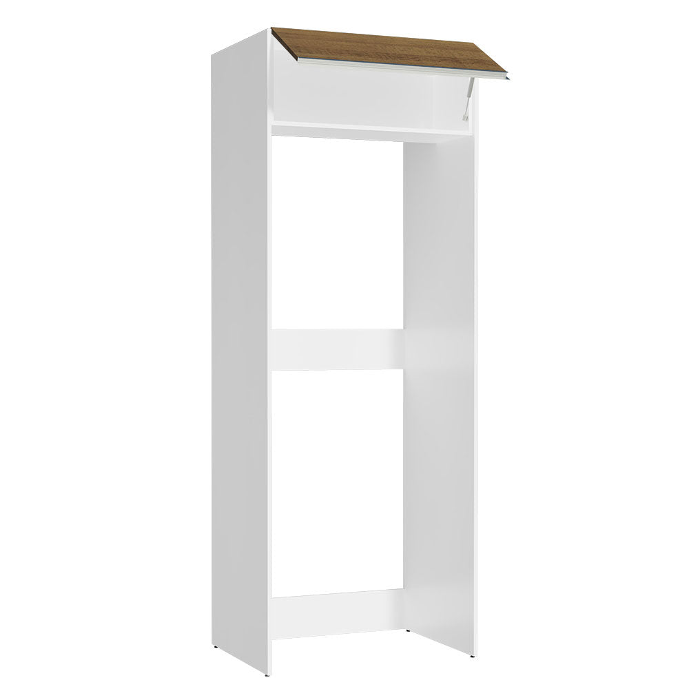 Mueble Auxiliar para Nevera Glamy Blanco y Marron 83x225cm con Dos Compartimientos - BARRAS Y MUEBLES AUXILIARES | Bylmo