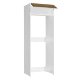 Mueble Auxiliar para Nevera Glamy Blanco y Marron 83x225cm con Dos Compartimientos - BARRAS Y MUEBLES AUXILIARES | Bylmo