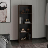 Estantería Home Nogal 62.8x180.6cm Rectangular con Tres Entrepaños y Cuatro Compartimientos - BIBLIOTECAS Y ESTANTERIAS | Bylmo