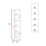 Estantería Home Nogal 45x180.6cm Rectangular con Cuatro Entrepaños - BIBLIOTECAS Y ESTANTERIAS | Bylmo