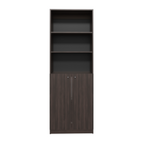 Estantería Home Nogal 62.8x180.6cm Rectangular con Tres Entrepaños y Dos Puertas - BIBLIOTECAS Y ESTANTERIAS | Bylmo