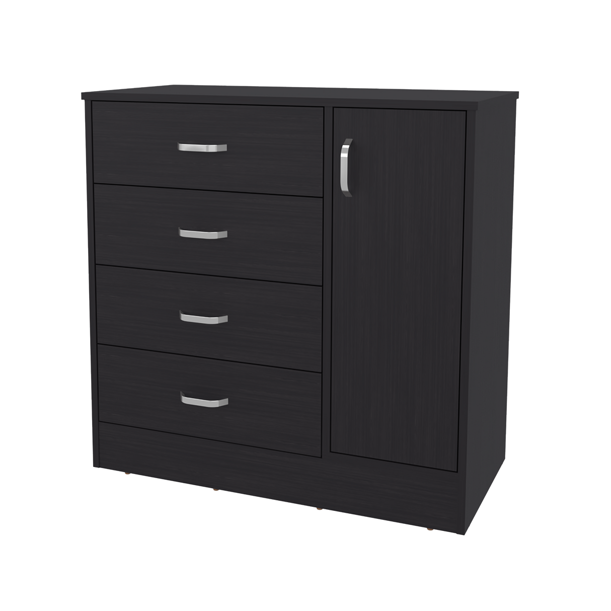 Cómoda Katie Wengue 80x79.5cm de Cuatro Hileras y con Espacio para TV - CAJONERAS Y COMODAS | Bylmo
