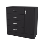 Cómoda Katie Wengue 80x79.5cm de Cuatro Hileras y con Espacio para TV - CAJONERAS Y COMODAS | Bylmo