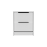 Mesa de Noche Kaia Blanco 41x48cm con Dos Cajones - MESAS DE NOCHE | Bylmo