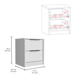 Mesa de Noche Kaia Blanco 41x48cm con Dos Cajones - MESAS DE NOCHE | Bylmo