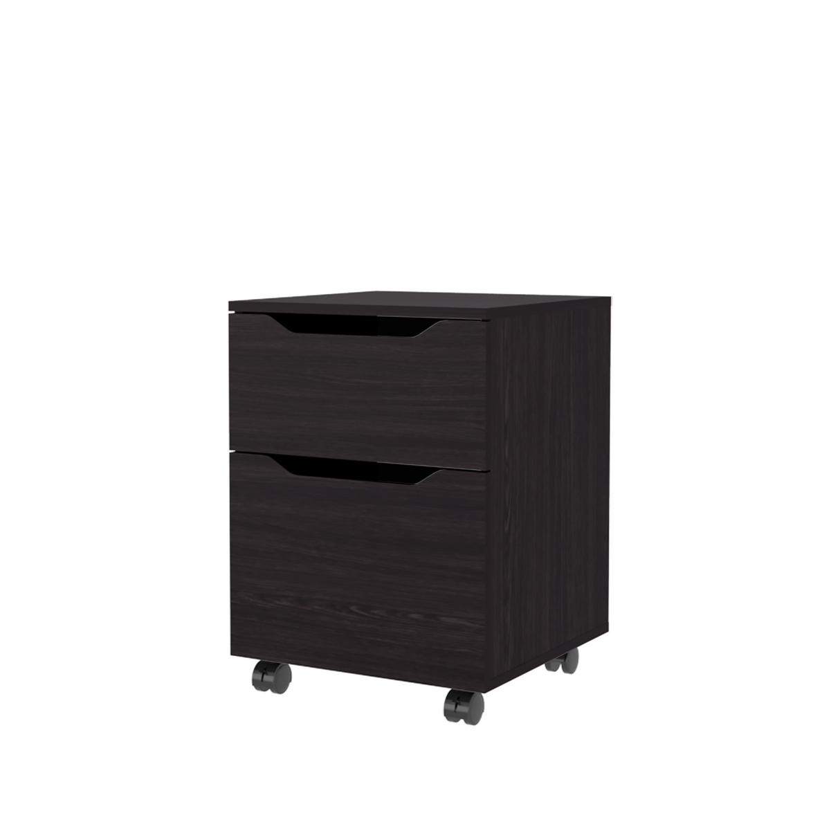 Mesa de Noche Ethan Wengue 42x57.6cm con Dos Cajones y con Ruedas - MESAS DE NOCHE | Bylmo