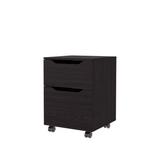 Mesa de Noche Ethan Wengue 42x57.6cm con Dos Cajones y con Ruedas - MESAS DE NOCHE | Bylmo