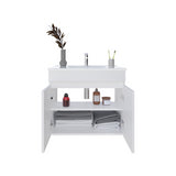 Mueble para Lavamanos Individual Chaux Blanco 59x50cm Flotante con Lavamanos de Sobreponer con Dos Puertas - MUEBLES PARA LAVAMANOS | Bylmo