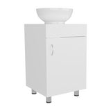 Mueble para Lavamanos Individual Tacna Blanco 45x72.3cm con Lavamanos de Vessel con Una Puerta - MUEBLES PARA LAVAMANOS | Bylmo