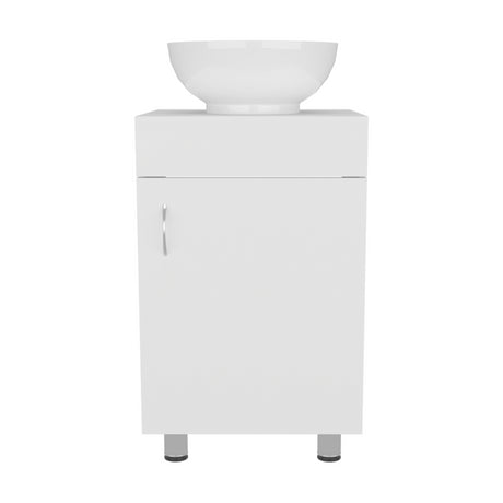 Mueble para Lavamanos Individual Tacna Blanco 45x72.3cm con Lavamanos de Vessel con Una Puerta - MUEBLES PARA LAVAMANOS | Bylmo