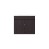 Mueble para Lavamanos Indivudual Chaux Wengue 59x50cm Flotante con Lavamanos de Sobreponer con Dos Puertas - MUEBLES PARA LAVAMANOS | Bylmo