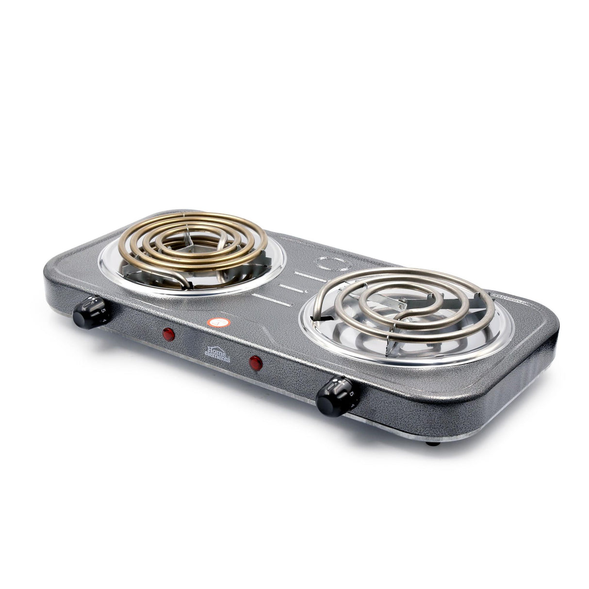 Estufa Eléctrica Gris 21x6cm de Dos Quemadores con Cinco Niveles de Temperatura - ESTUFAS | Bylmo