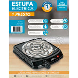 Estufa Eléctrica Negra 22x7.5cm de Un Quemador Portátil con Cinco Niveles de Temperatura - ESTUFAS | Bylmo