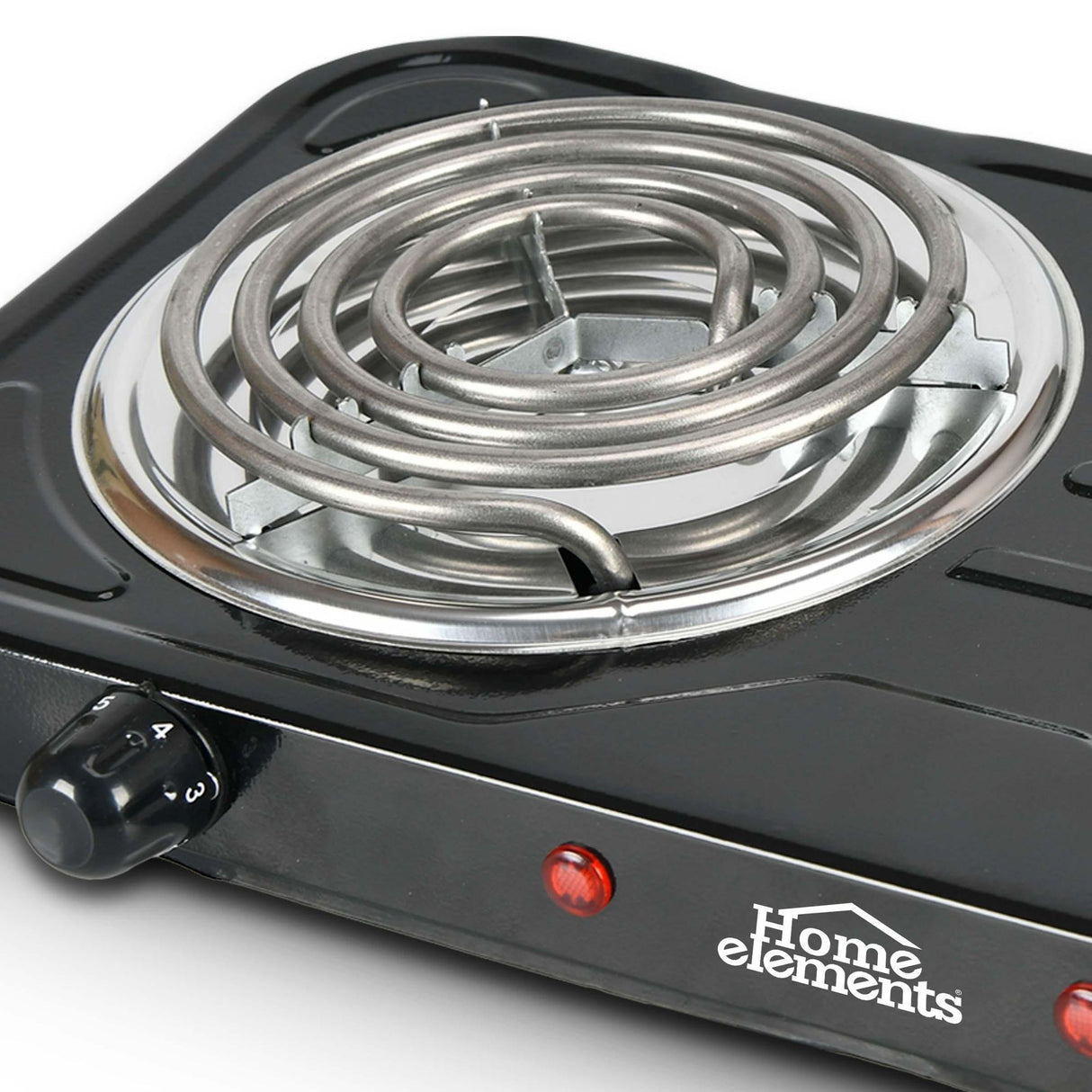 Estufa Eléctrica Negra 21x6cm de Dos Quemadores con Cinco Niveles de Temperatura - ESTUFAS | Bylmo