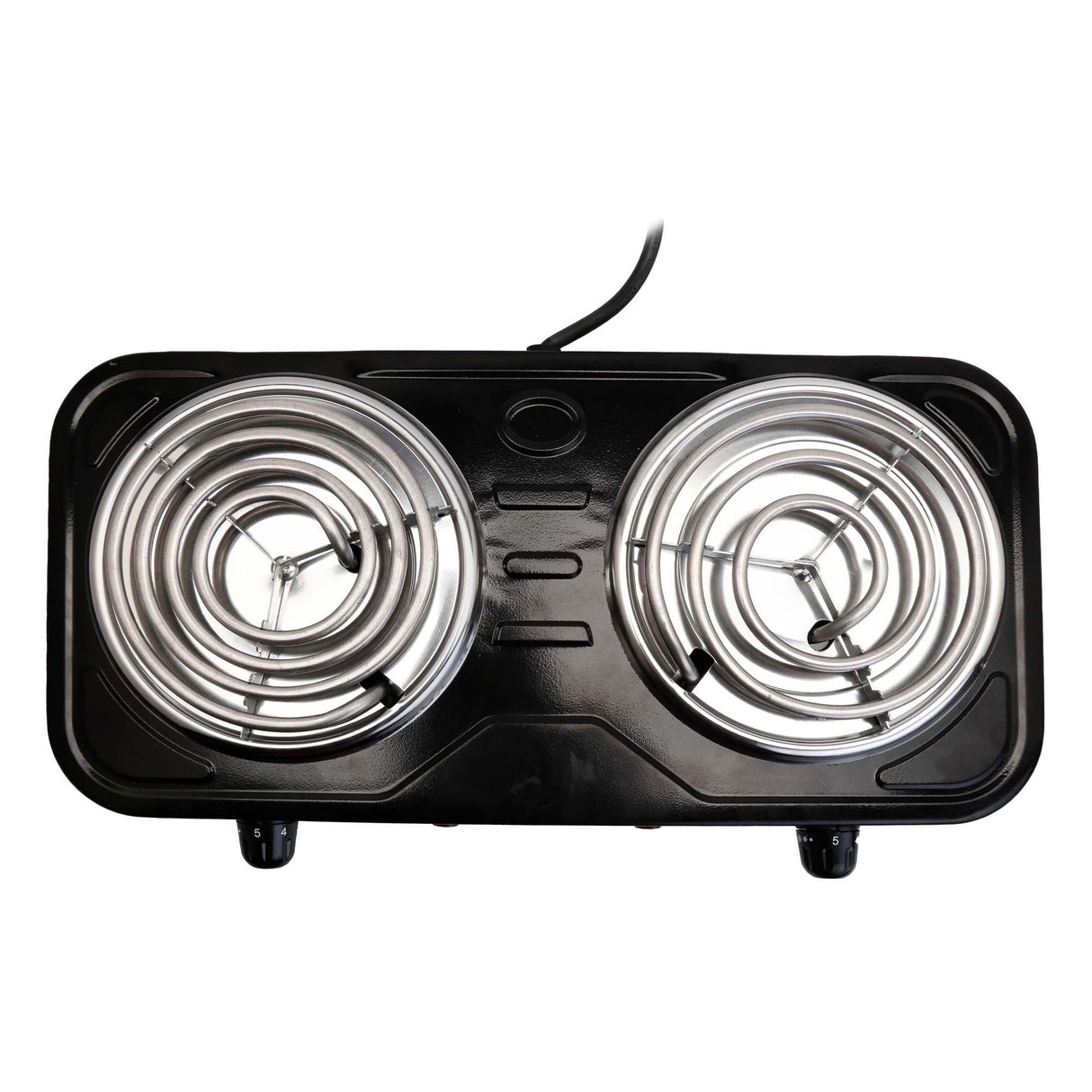 Estufa Eléctrica Negra 21x6cm de Dos Quemadores con Cinco Niveles de Temperatura - ESTUFAS | Bylmo