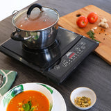 Estufa de Inducción Negra 29x6.5cm de Un Quemador con Pantalla Digital - ESTUFAS | Bylmo