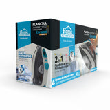 Plancha Gris y Azul Turquesa 11.3x14cm con Vapor y Dispensaodor y Rociador de Agua - PLANCHAS | Bylmo