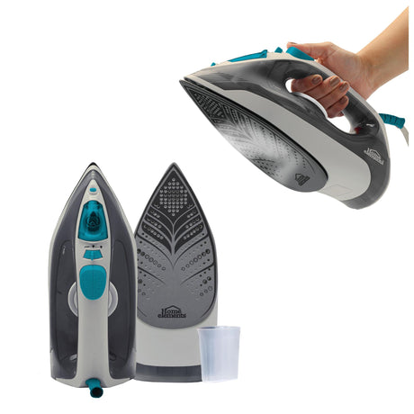 Plancha Gris y Azul Turquesa 11.3x14cm con Vapor y Dispensaodor y Rociador de Agua - PLANCHAS | Bylmo