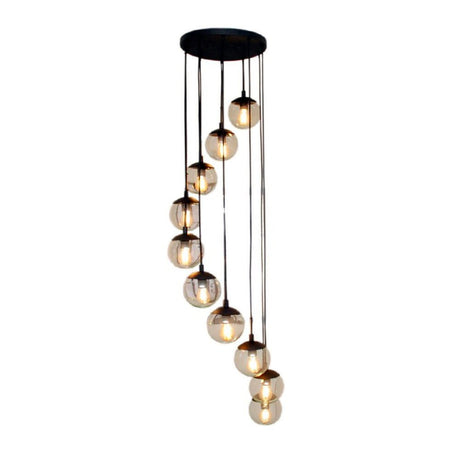 Lámpara de Techo Colgante y Ajustable Tarento Negro 40x300cm de 10 Luces - LAMPARAS DE TECHO | Bylmo