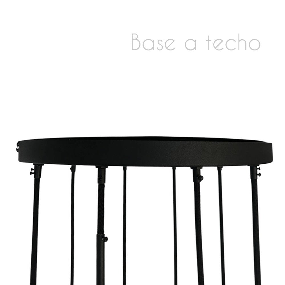 Lámpara de Techo Colgante y Ajustable Tarento Negro 40x300cm de 10 Luces - LAMPARAS DE TECHO | Bylmo