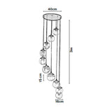 Lámpara de Techo Colgante y Ajustable Tarento Negro 40x300cm de 10 Luces - LAMPARAS DE TECHO | Bylmo