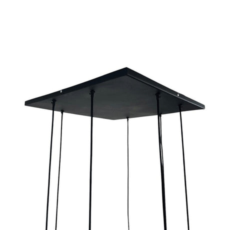 Lámpara de Techo Colgante y Ajustable Tarento Negro y Dorado 60x300cm de 8 Luces - LAMPARAS DE TECHO | Bylmo