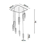 Lámpara de Techo Colgante y Ajustable Tarento Negro y Dorado 60x300cm de 8 Luces - LAMPARAS DE TECHO | Bylmo