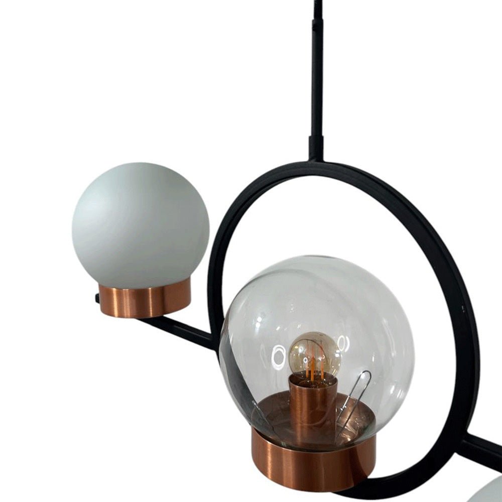 Lámpara de Techo Colgante y Ajustable Kotka Negro y Dorado 50x230cm de 5 Luces - LAMPARAS DE TECHO | Bylmo