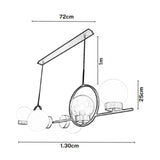 Lámpara de Techo Colgante y Ajustable Kotka Negro y Dorado 50x230cm de 5 Luces - LAMPARAS DE TECHO | Bylmo